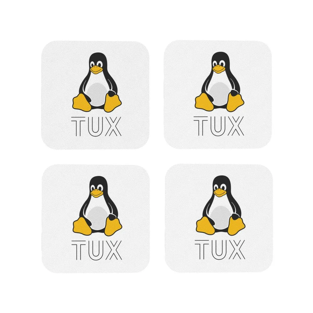Tux Linux Coasters Coffee Mats Mug Cup Placemats Tableware Pads for Home Kitchen Dining Bar
