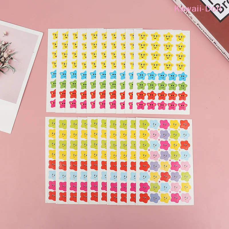 

[DO]400Pcs Mutilcolor Smile Stars Decal School Teacher Label Reward Cute Sticker[DO]