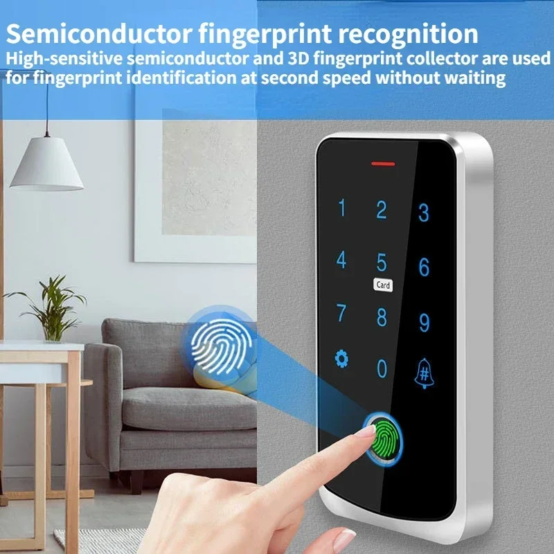 Tuya smart tür zugangs zugangs kontrolle controller ip65 wasserdichter finger abdruck ic karte nfc app passsword entsperren elektrisches schloss