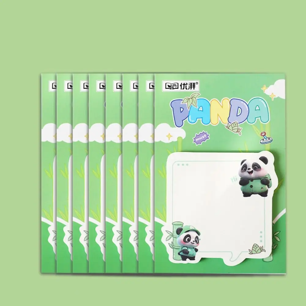 8 pezzi Schede indice 50 fogli Note adesive Panda 4 Modello Note adesive autoadesive addensate Blocco note quadrato rimovibile regalo
