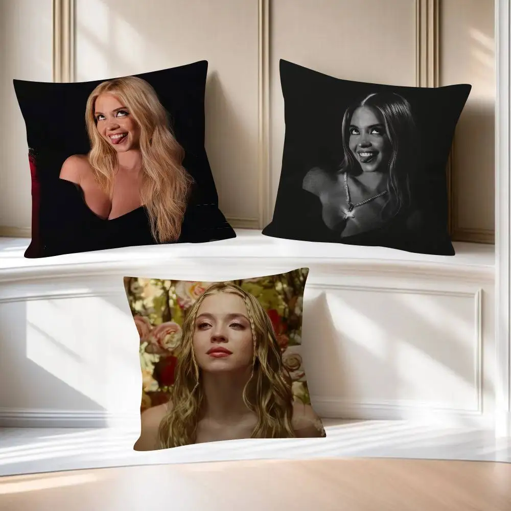 

Наволочка для подушки с изображением актрисы Сидни Суини, декоративная наволочка для гостиной, дивана, домашнего интерьера, на заказ