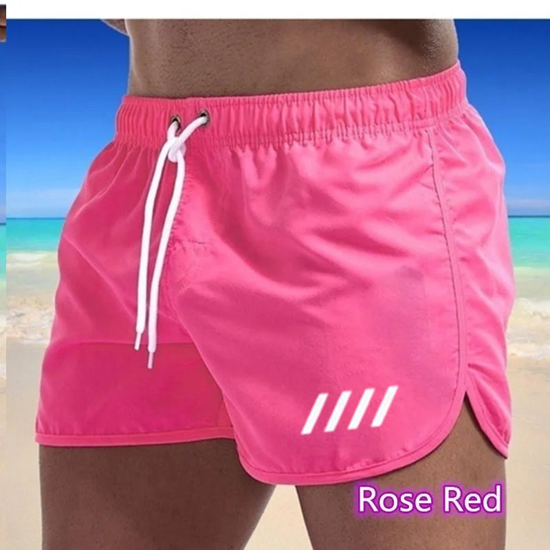 

Men's Shorts 2025 Beach Trunks Summer Swim Gym Pants Quick Drying Swimming Homme Surf Ventilate Drawstring Fashion Casual Daily