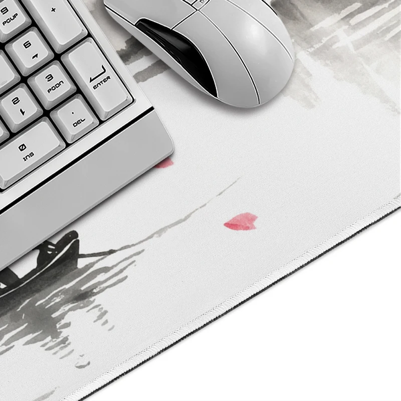 Mouse Pad Sakura Temple Ink Landscape Gaming printon demand Mousepad XXL Mechanical Keyboard Pad Non-Slip Soft Carpet Mice Pad