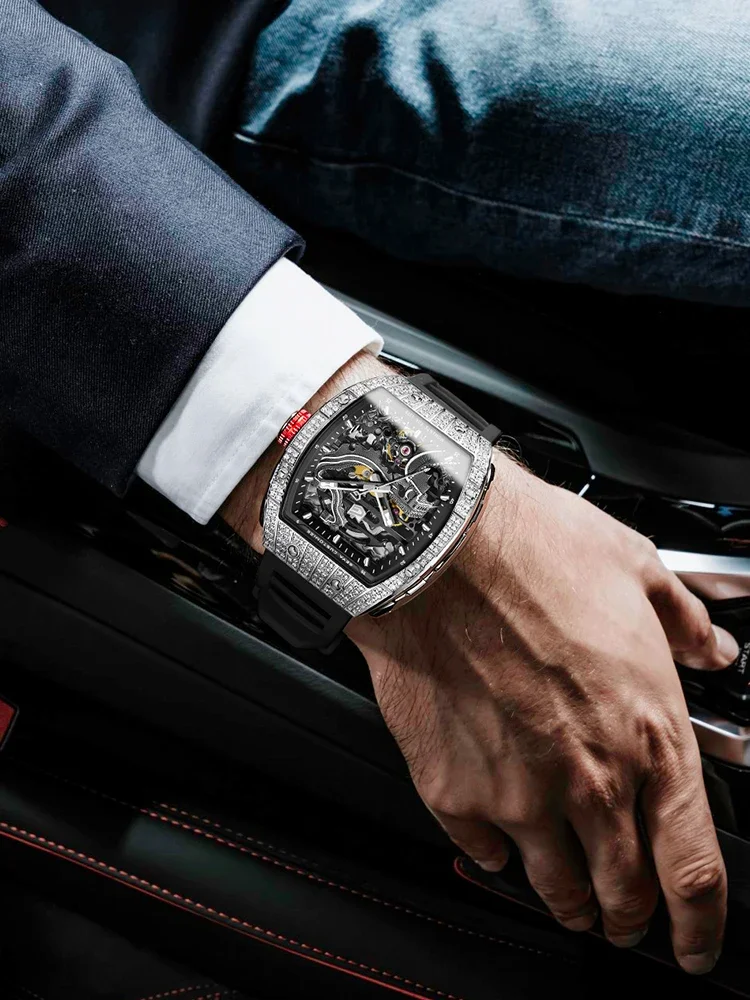 ساعة حائط كبيرة شرقية قديمة ، ساعة ميكانيكية للرجال ، أوتوماتيكية بالكامل ، علامة تجارية مهيمنة وعصرية مقاومة للماء