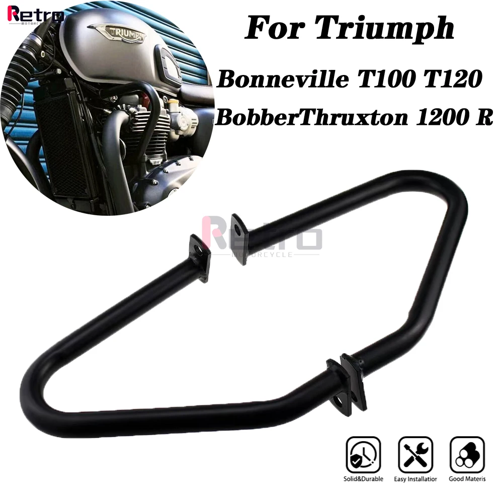 

For Triumph Bonneville T100 T120 Thruxton 1200 R/Street Cup/Street Twin Bobber Bumper Engine Guard Crash Bar 2016-2024