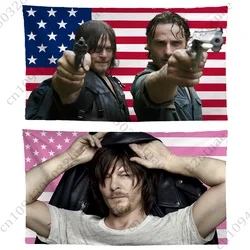 Norman Reedus W-Walking D-Dead Pink America Flag Tapestry Funny Banner For College Dorm Outdoor Living Room Wall Art Decor Party