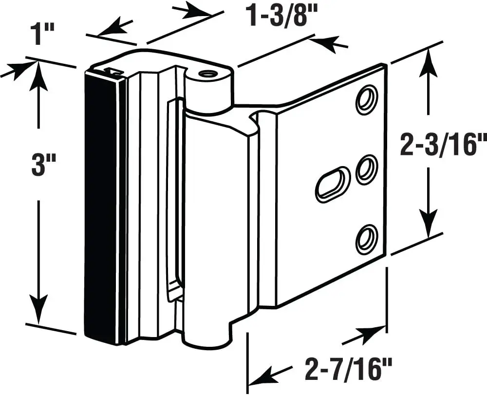 Satin Nickel U 10827 Door Reinforcement Lock Add Extra, High Security to Your Home and Prevent Unauthorized Entry 3 Stop