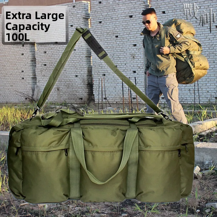 waterproof-outdoor-travel-bag-100l-double-shoulder-backpack-tent-equipment-bag-handheld-luggage-bag-youth-travel-bag