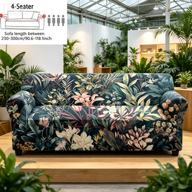 Navy Jungle Floral Sofa Cover, Oil Painting Peony Slipcover, Halloween Pumpkin Pet Cover, Blue Leaf Bud Non-Slip Cover.