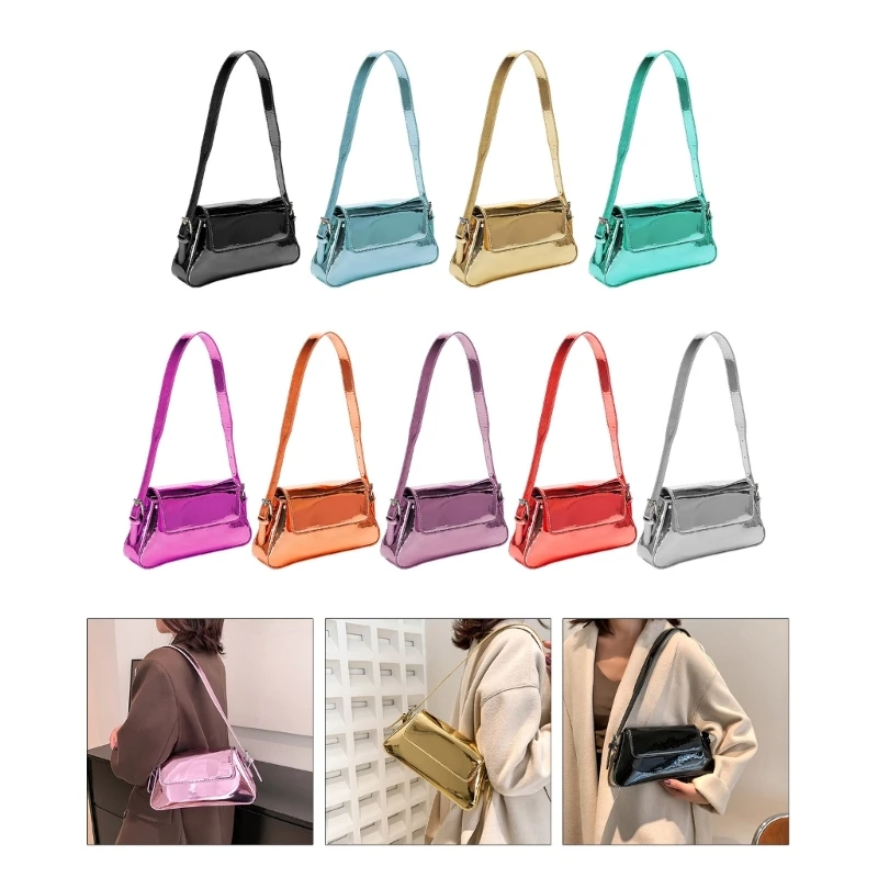 

Trendy Solid Candy Color PU Underarm Bag Women Lightweight Simple Flap Shoulder Bag Daily Casual Work Dating Shopping Handbag