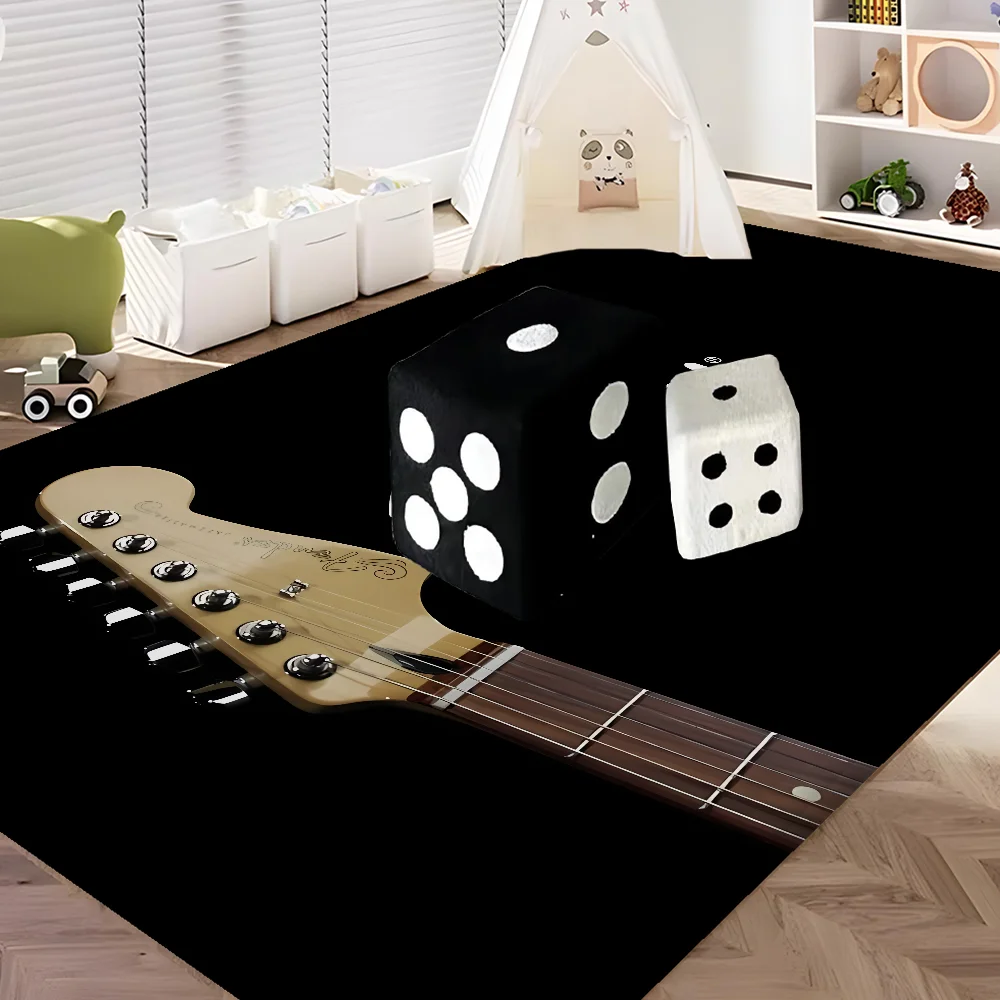 F-Fender Guitar Floor Mat Non-Slip Laundry Room Mat Laundry Decor Balcony Child Living Room Bedside Mats