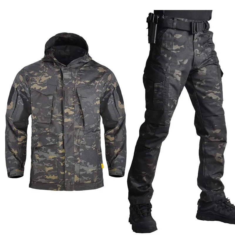 

M65 Army Jacket Men Pants Military Clothing Male Tactical Suits Camo Airsoft Camping Combat Uniform Windproof Hunting Clothes