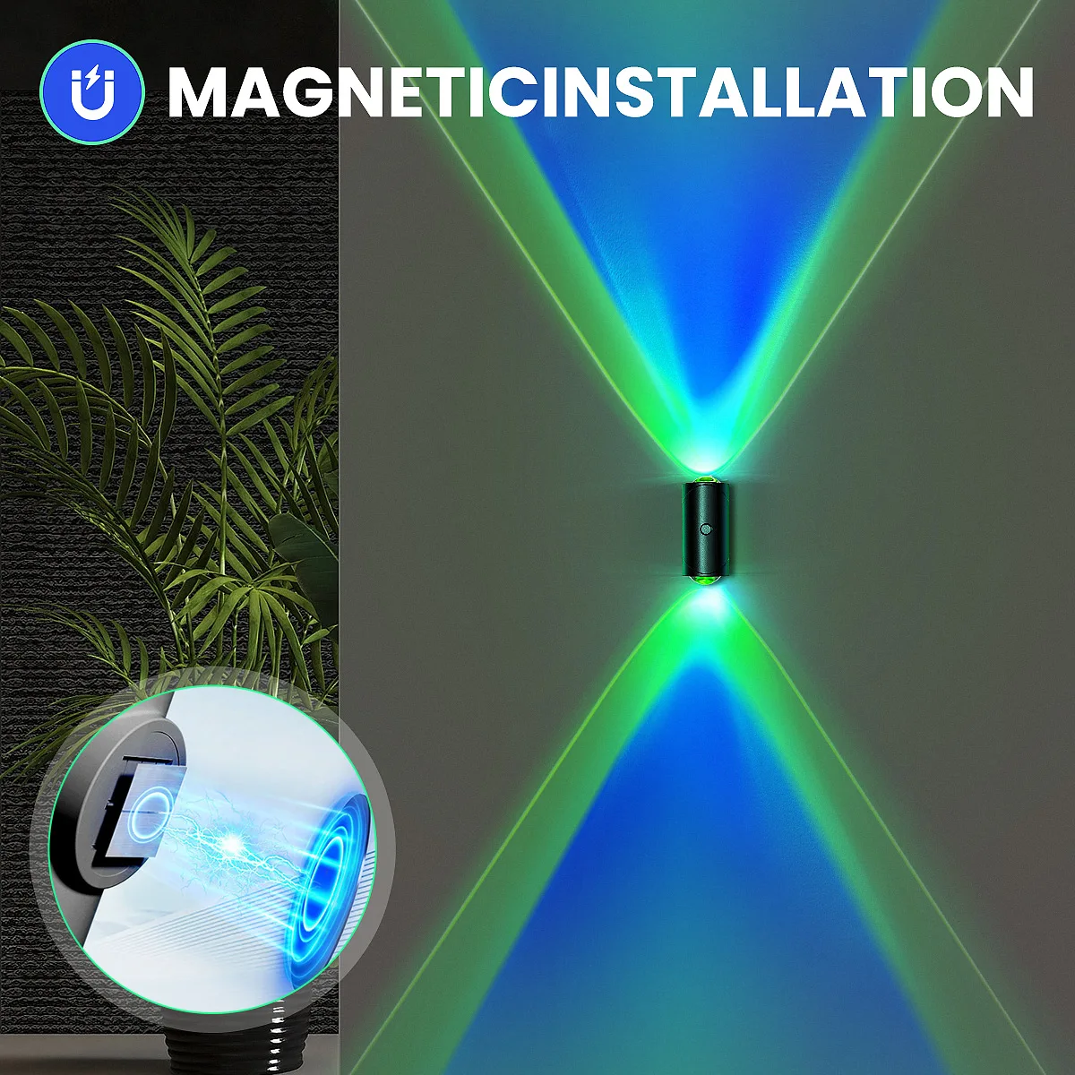 4PCS/2PCS USB Rechargeable Motion Sensor Night Light with 8 Effects, 3 Modes, LED Magnetic Dual-sided Lamp for Stairway, Bedroom