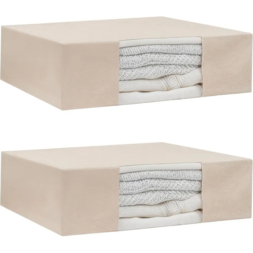 

Сумки для хранения хлопковых холщовых свитеров на молнии — 2 упаковки, многоразовые, моющиеся, дышащие, устойчивые к молим, удобные для переноски и организации