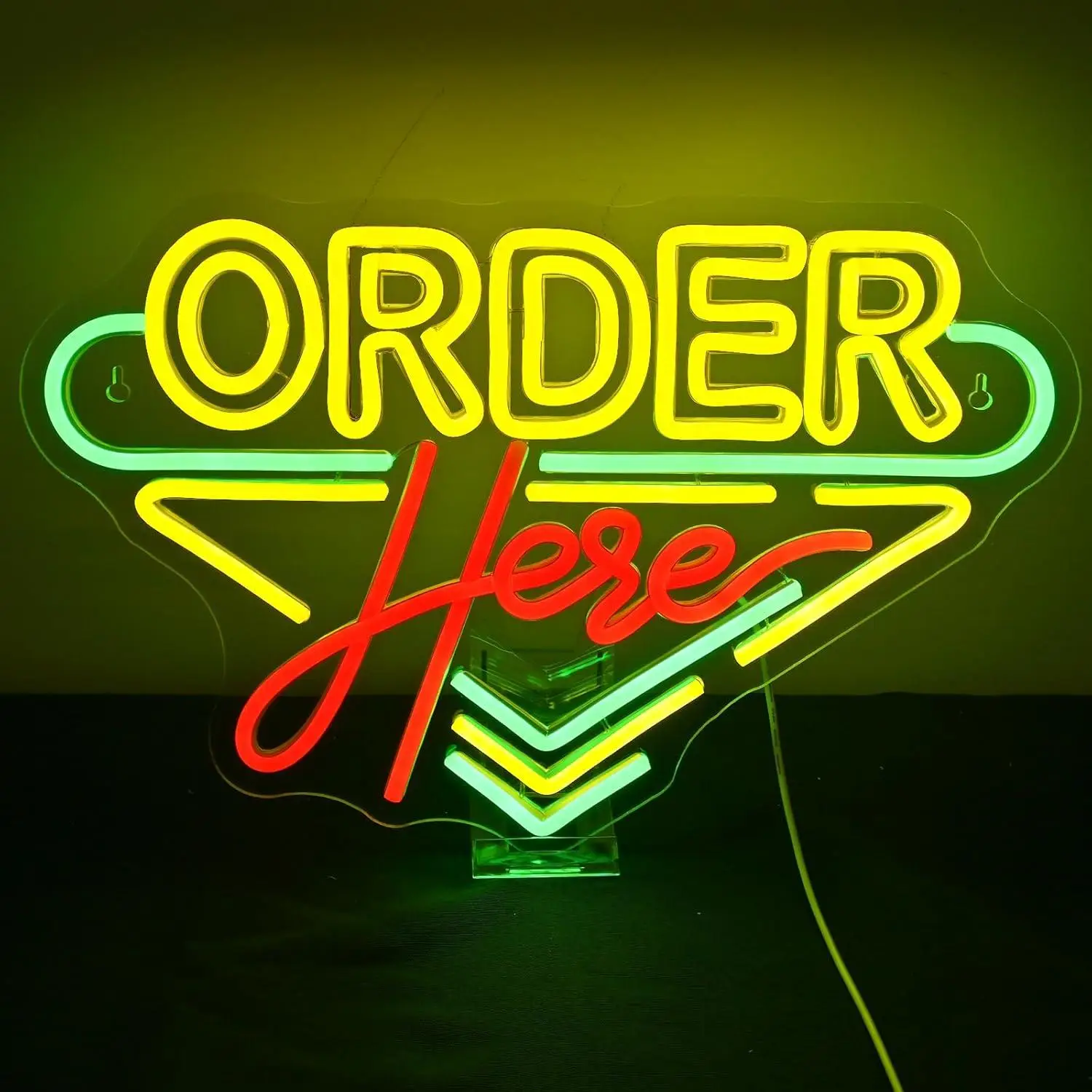 Order Here Neon Sign USB Dimmable Neon Lights for Restaurant Shop Bar Supermarket Opening Gift Room Decor Business Led Signs