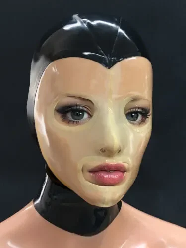 

customized Latex Mask fashion transparent Rubber Hood Fetish Mask Latex Mask Fetish Open Nose And Mouth chlorinated clubwear