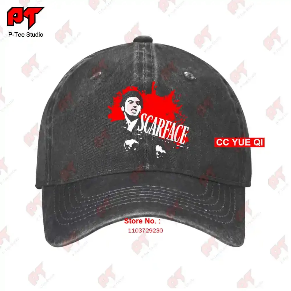 Scarface Tony Montana Blood Splatter Little Friend Pacino Gangster Baseball Caps Truck Cap QHEK