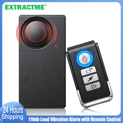 Anchtek 110db Loud Alarm Wireless Vibration Alarm with Remote Control Anti-Theft Alarm Motorcycle Bike Vehicle Security Alarm