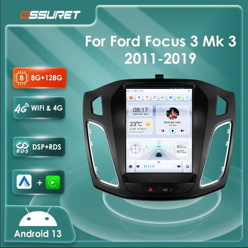 Android 13 para ford focus 3 mk 3 2011-2019 autoradio multimídia player sistemas inteligentes do carro rádio gps estéreo 9.7 "unidade de cabeça