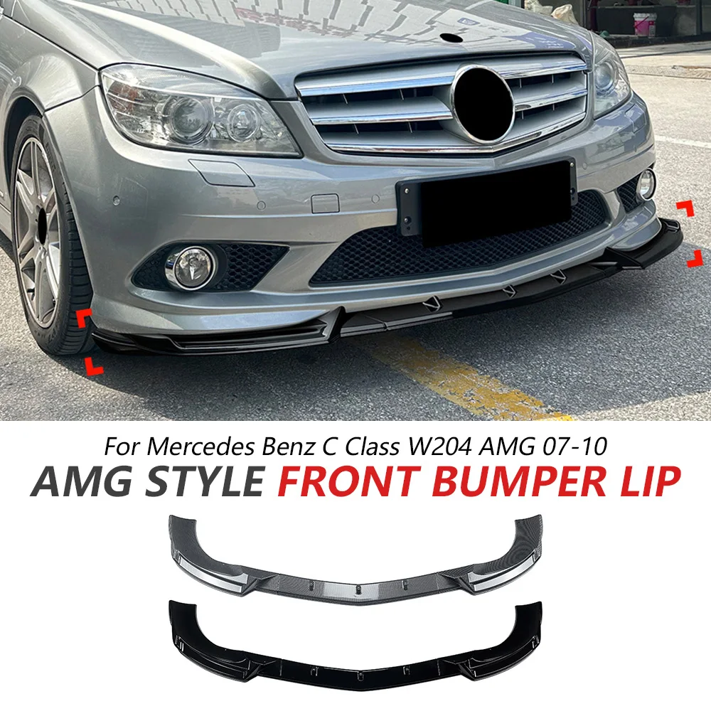 

Front Bumper Lip For Mercedes Benz C Class W204 AMG 2007-2010 Glossy Black Bumper Lip Spoiler Front Lip Accessories Car Update