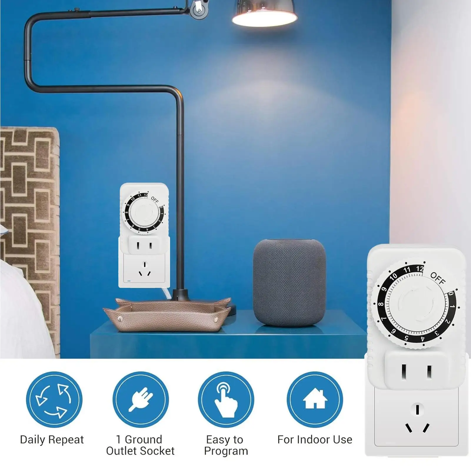 AC 120V 220V 12 Hour Mechanical Wall Plug Switch Timer Socket Home Appliances Control Plug in Countdown Timers Outlet