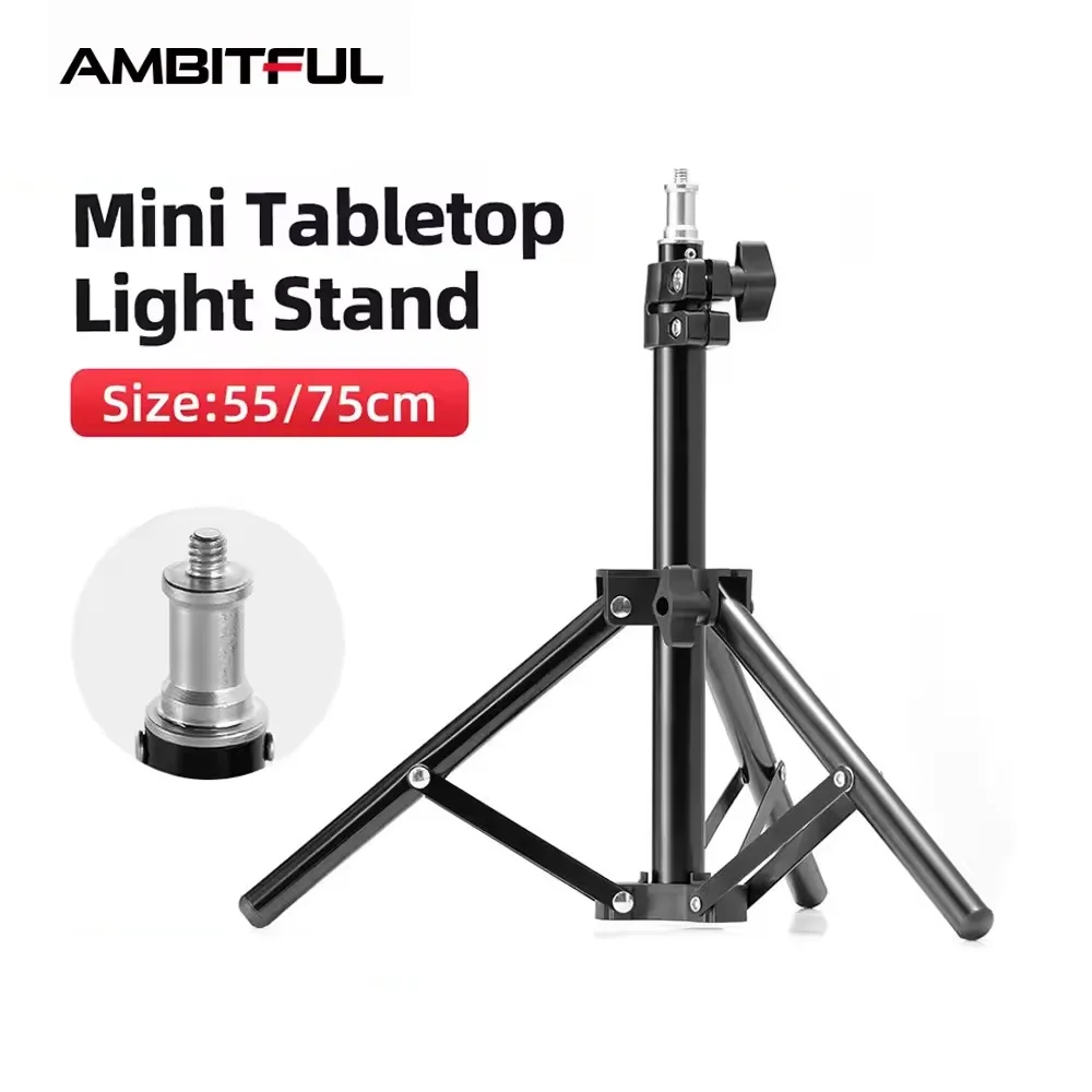 Ambitful 55cm 75cm MIni Tabletop Light Stand Tripod Background Support for Photo Studio Flash LED Video Light Softbox Umbrellas