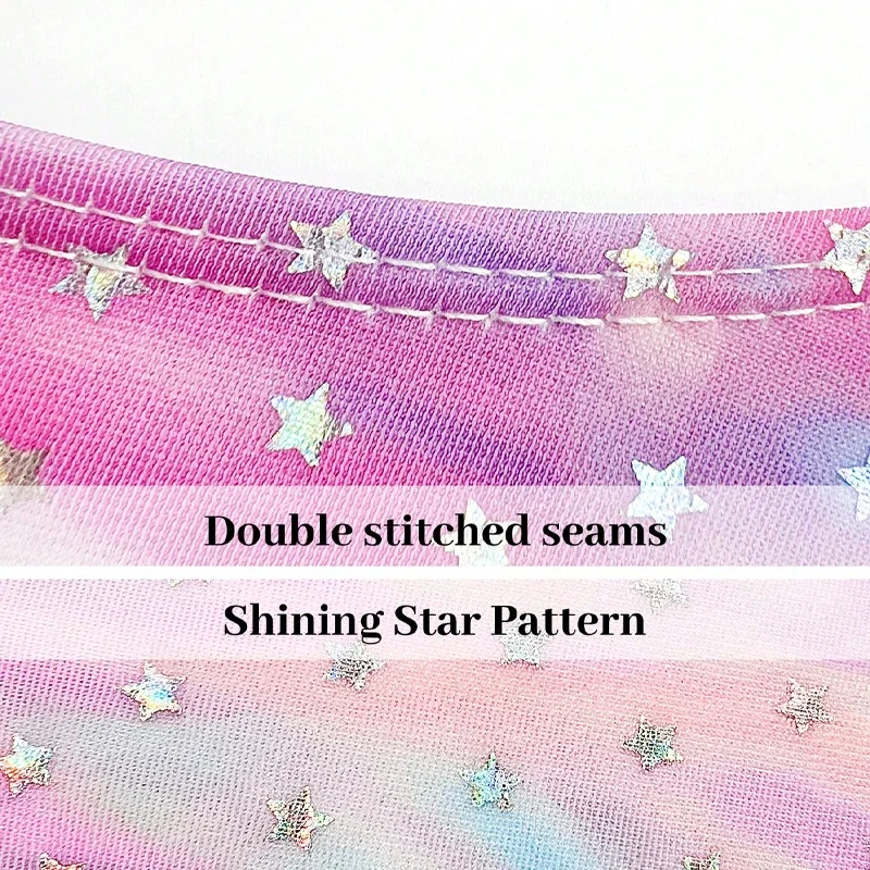 Gymnastics Leotards for Girls Sparkly Gradient Sleeveless Cycling Jumpsuit for team training