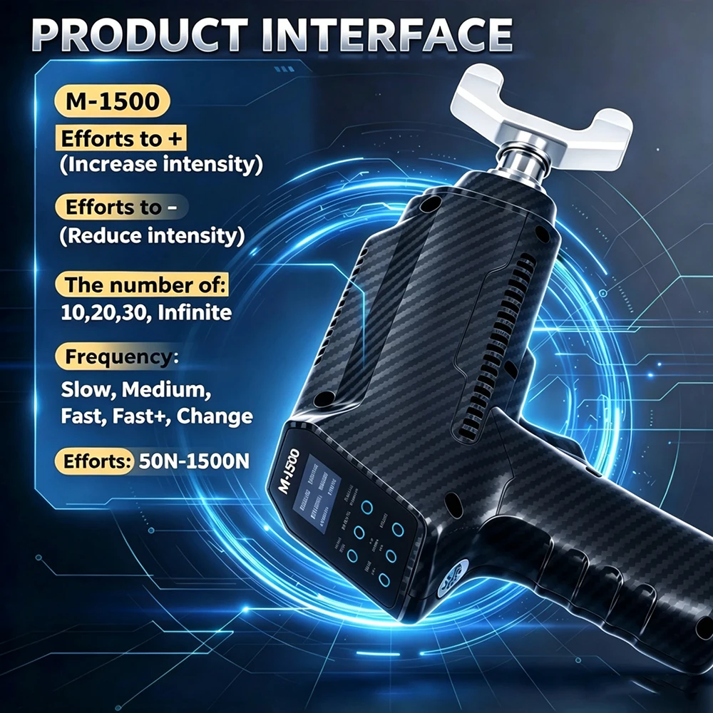 1500N Electric Correction Gun Chiropractic Adjusting Tool for Spine Pain Relief Shoulder Waist Neck Body Massage Device 6 Heads