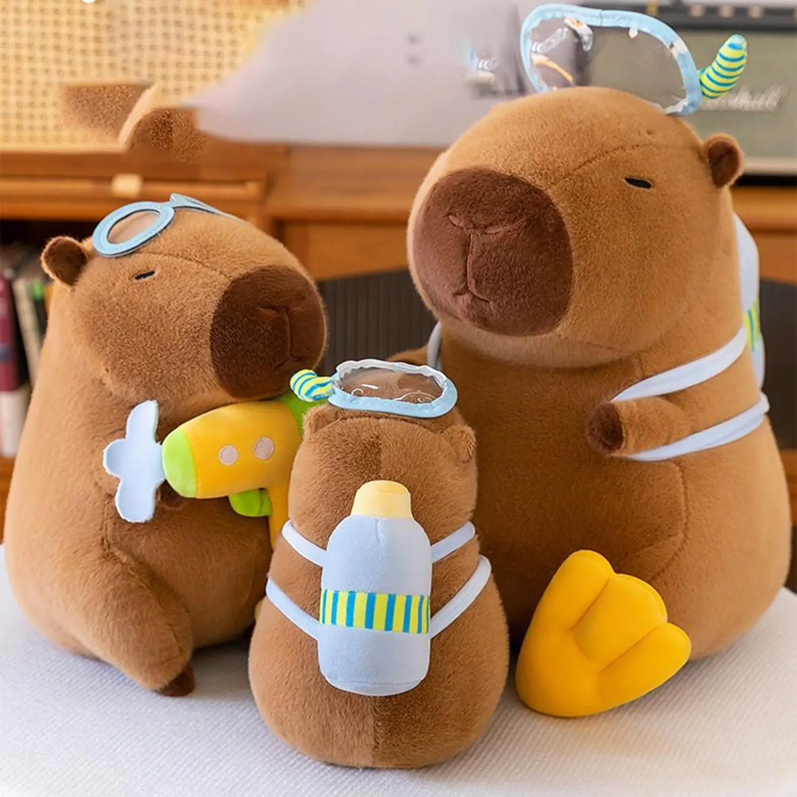 

Capybara Stuffed Animal Soft Stuffed Capybara for Kids Soft Portable Toy with Swimwear Outfit for Babies Kids Adults Christmas