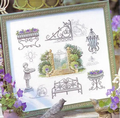 Magazine - Gardens Cross Stitch Ecological Cotton Thread Embroidery, Home Decoration, Hanging Painting, Gift