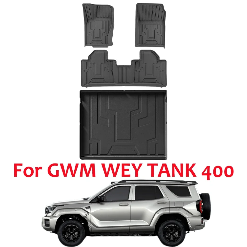 【Nur für PHEV】Für 2023-2026 WEY TANK 400 Hi4-T Premium TPE-Fußmatten Kofferraummatte Allwetter Wasserdichte Laderaumauskleidung LHD – Detail 1