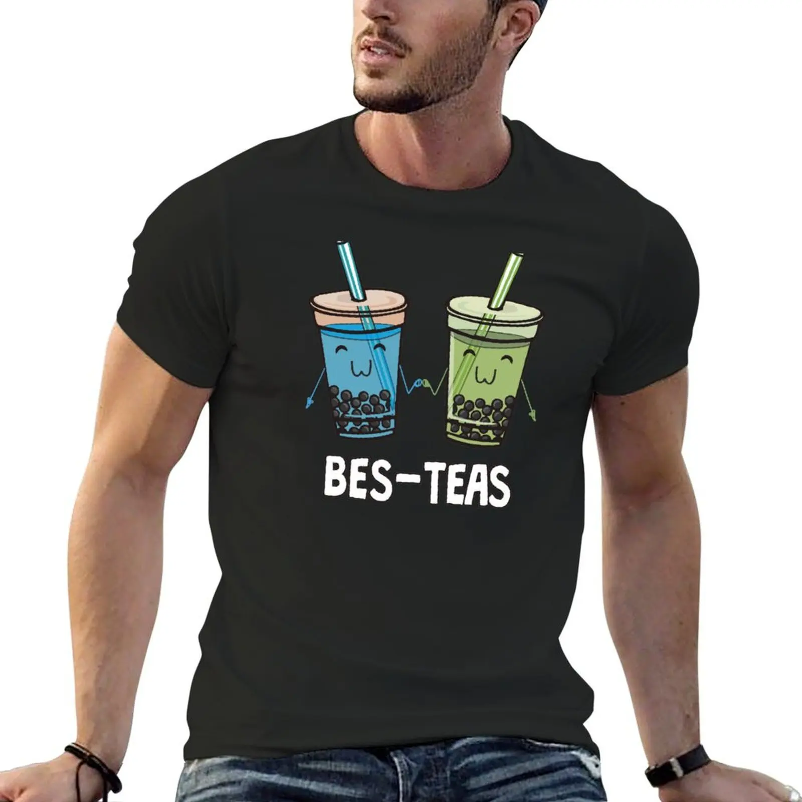 

Bes-Teas Pun Funny Boba Bubble Tapioca Tea for Best Friends T-Shirt summer top oversize t-shirts man men clothes