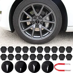 For Tesla Model 3 Y S X Wheel Cap Kit Center Cap Hub Lug Nut Cover Black Red White Grey with 4 Center Cap 20 Lug Nut Cover