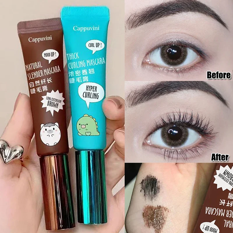 Natural Black Brown Mascara Eyelashes Lengthening Curl Thick Cosmetic Waterproof Lasting Quick-drying Professional Lashes Makeup