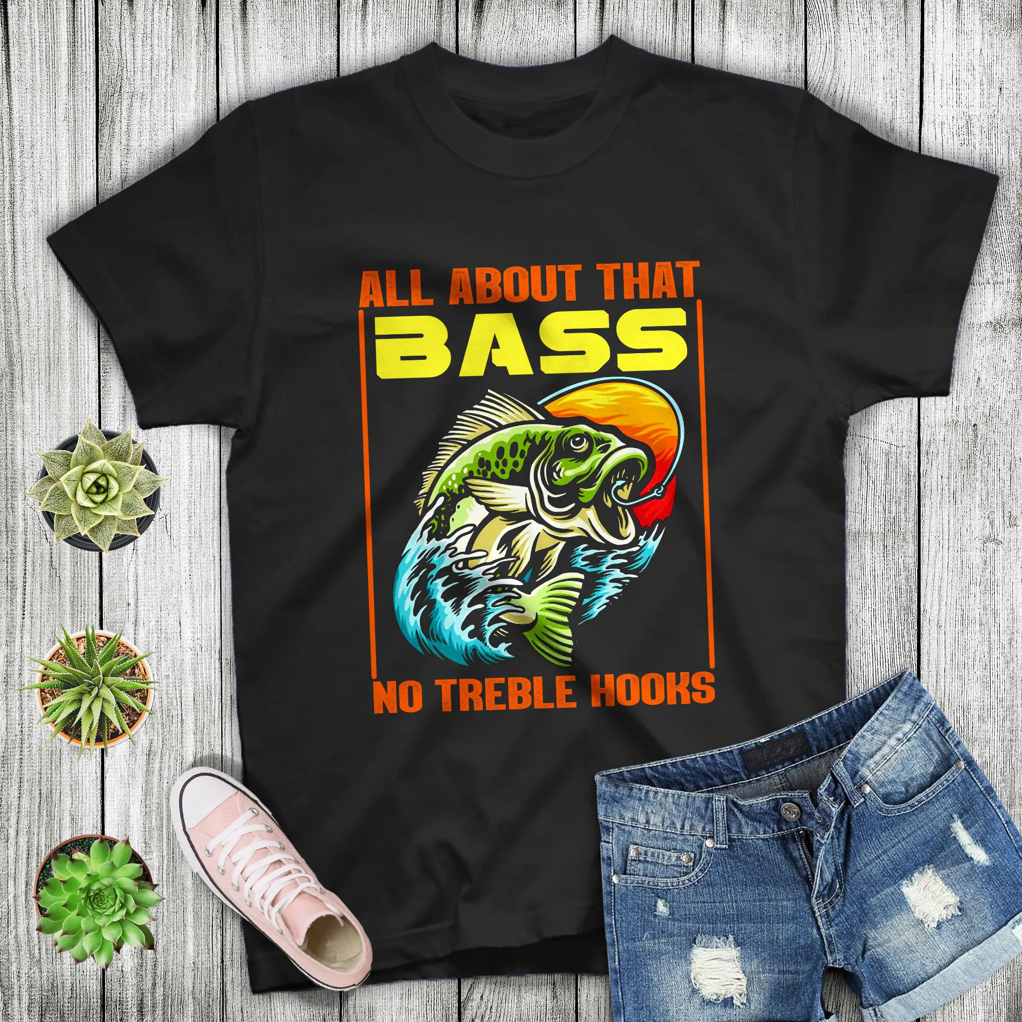 Fishing T Shirt All About That Bass No Trebel Hooks For