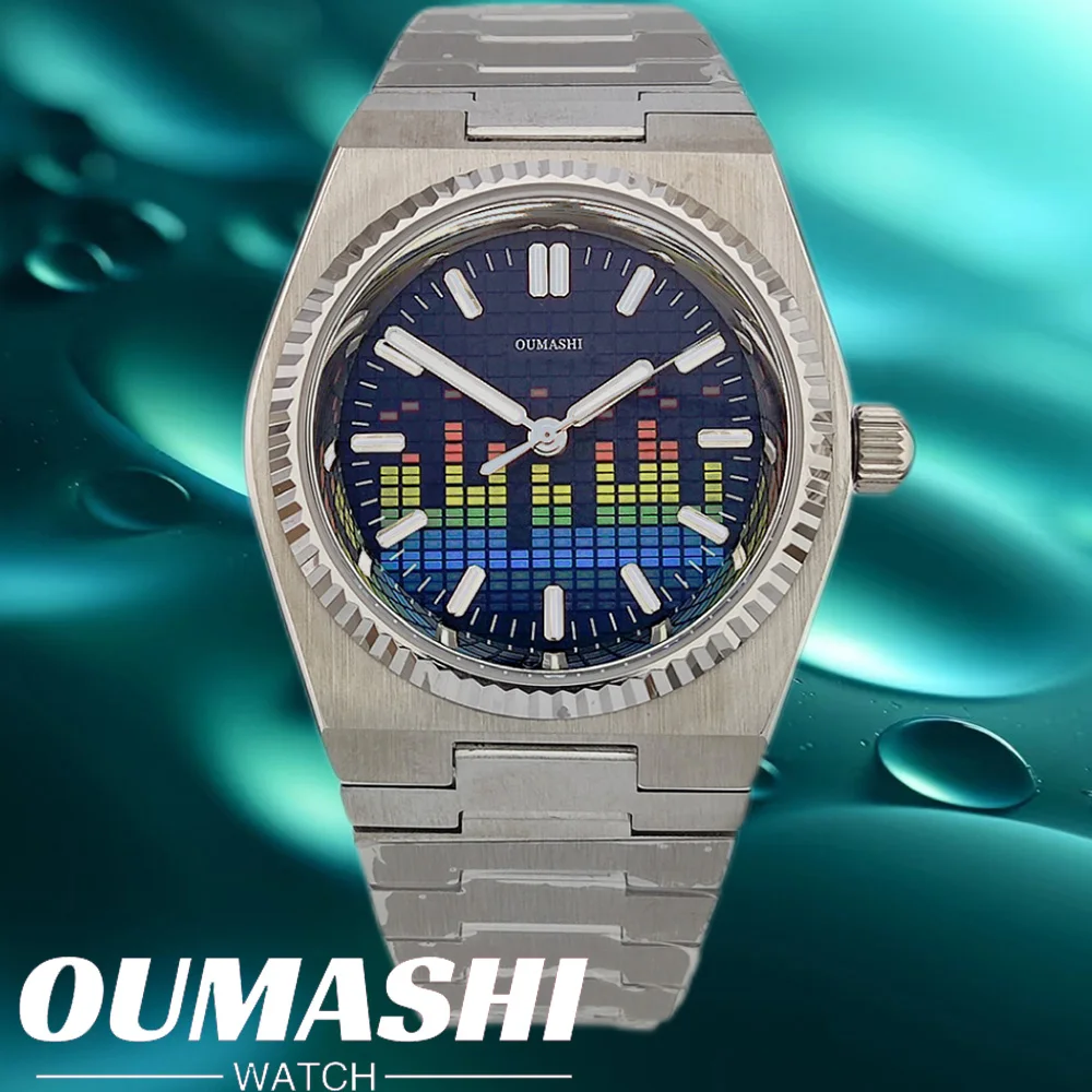 腕時計 高級 NH35A 39.6mm メンズ機械式自動巻き C3 夜光 AR サファイア NH35 100m 防水 音楽祭用腕時計 男性用