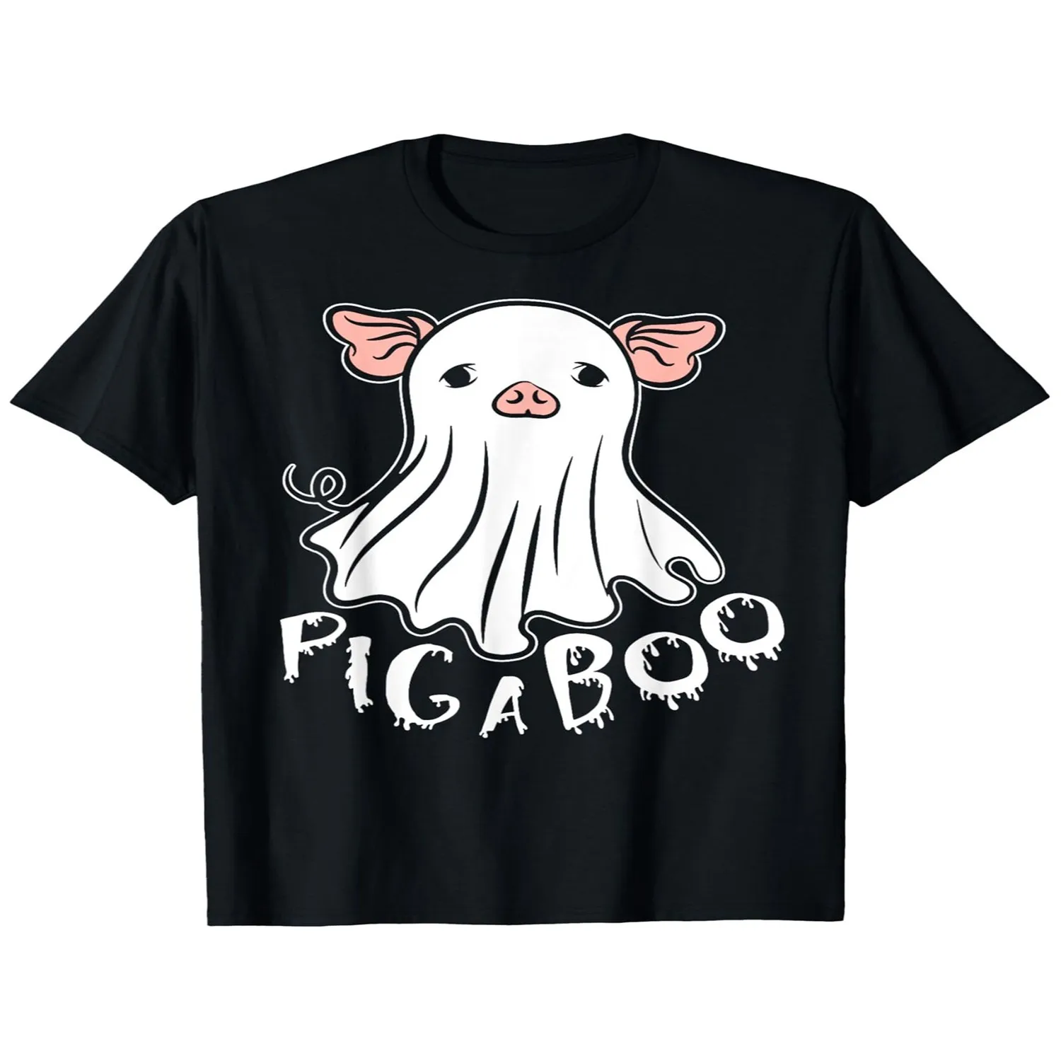 Men's Adult's Funny Pig Costume T-Shirt with Ears - Pig A Boo Farmer Oink Design Retro Graphic Tee, Loose Fit Round Neck Suitable for Halloween, Christmas, Thanksgiving Parties, Casual Pig Outfi Casual T-shirt, Minimalist Tee,