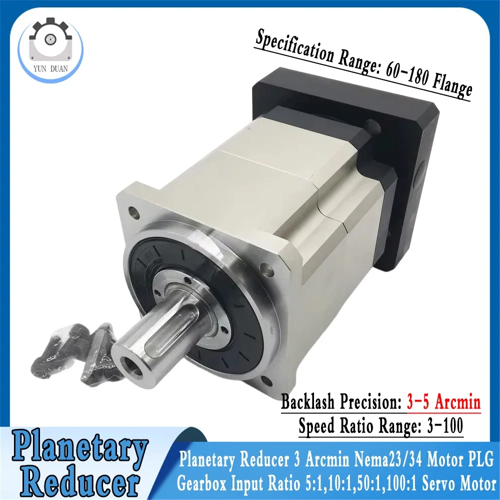 

Planetary Gearbox High Precision 3 Arcmin Helical Gear Nema23/Nema34 Ratio 3:1~100:1 for 60/80/90/130/180 Servo Motor Reducer