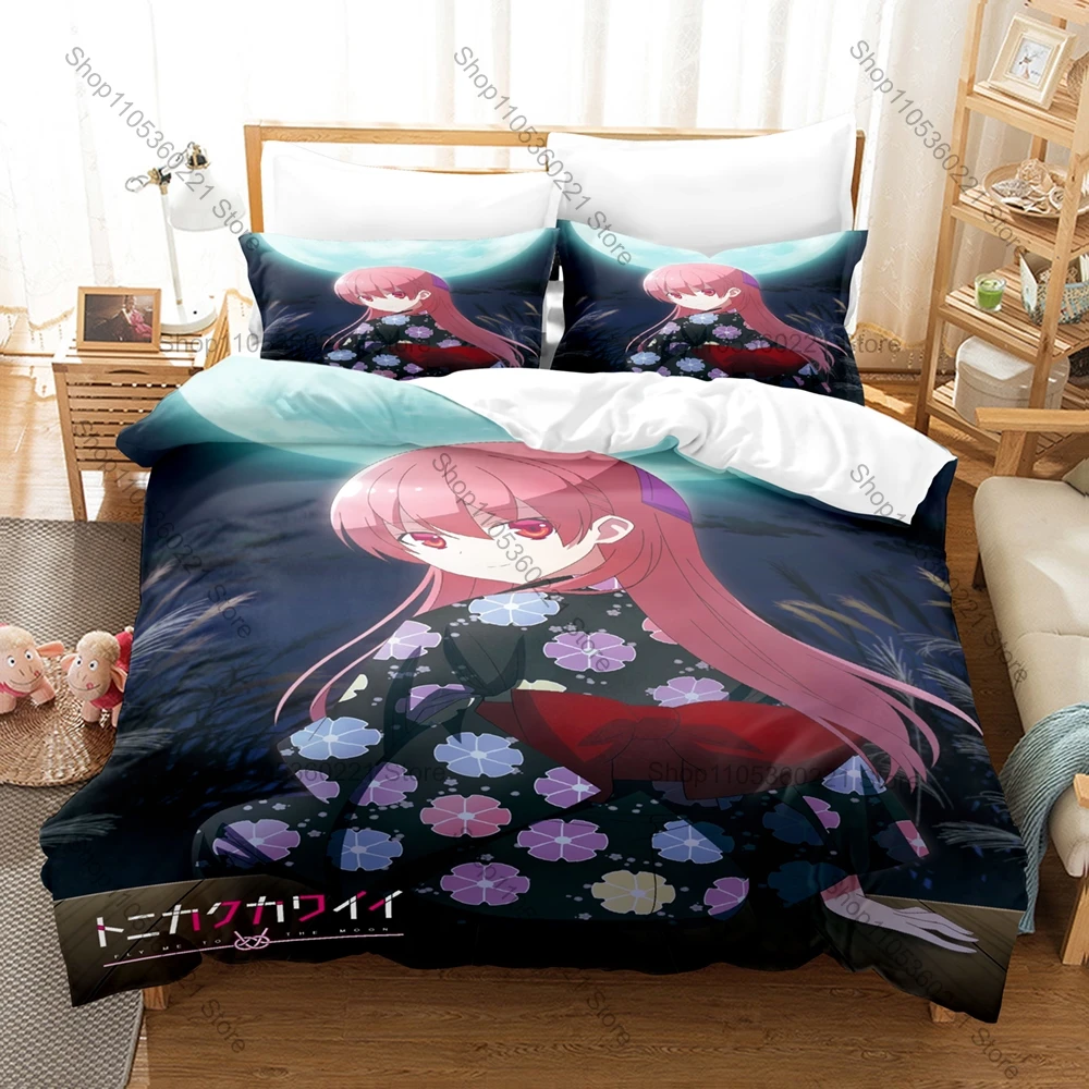 

Anime Bedding Set 3Pcs Tonikaku Kawaii Nasa Tsukasa Exquisite Cartoon Print Stylish Bedroom Decoration