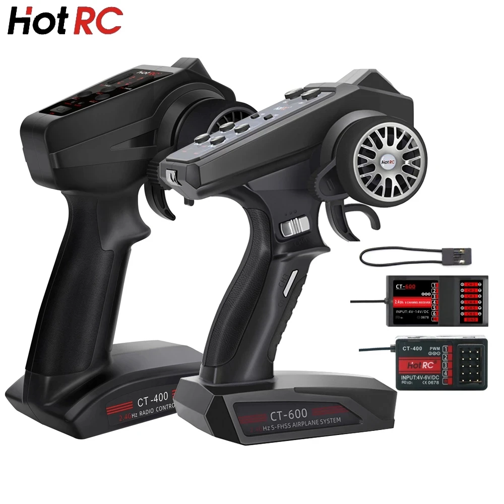 

Hotrc CT400 CT600 4.5V-9V 4CH 6CH 2.4GHZ FHSS Radio Control System Transmitter With Receiver For RC Car Boat Tank Truck Toy