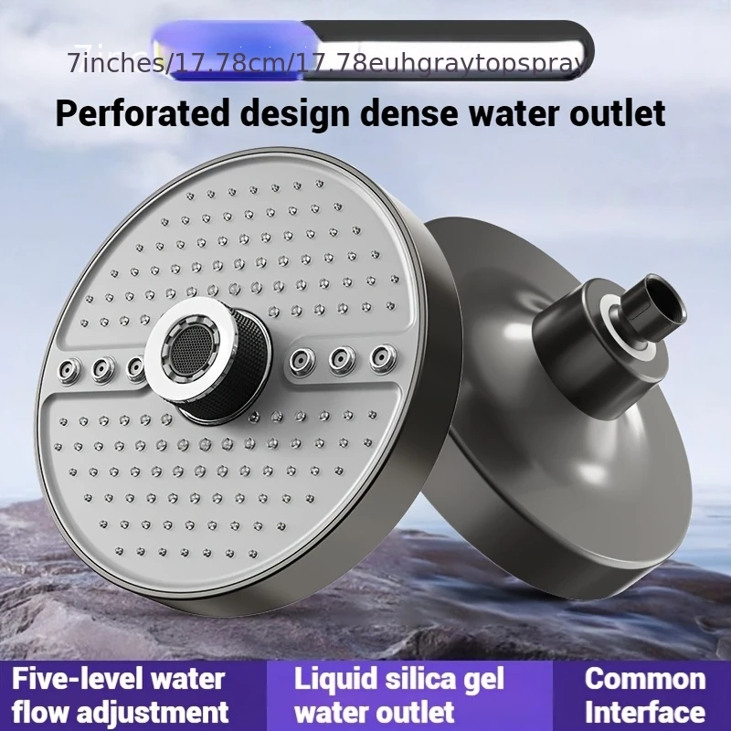 Spray pressurized overhead shower, 5-spray overhead shower, shower head, shower head with pressurized effect