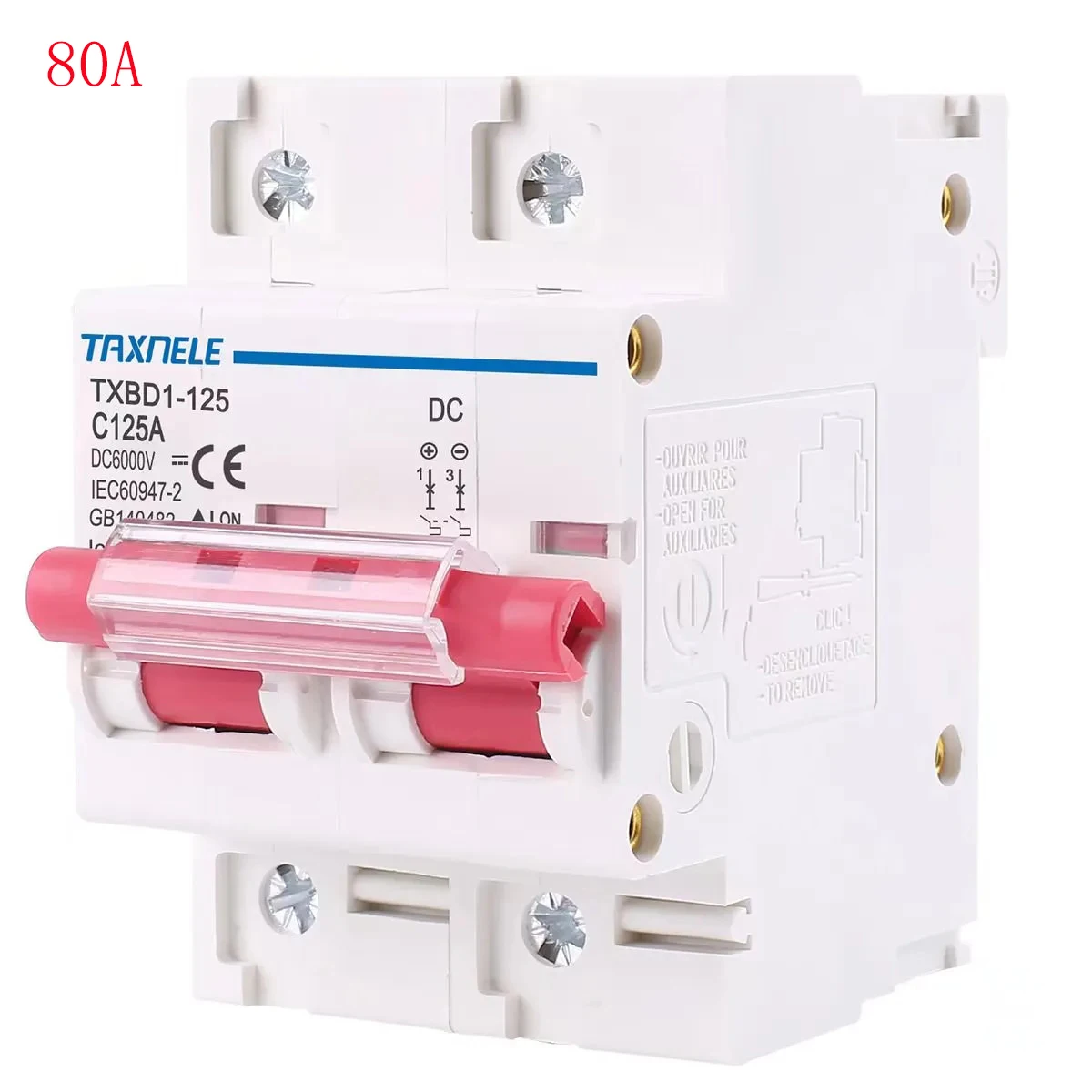 

DC 600V 2P Solar Mini Circuit Breaker Battery Switch 80A 125A 100A DC MCB for Photovoltaic PV System