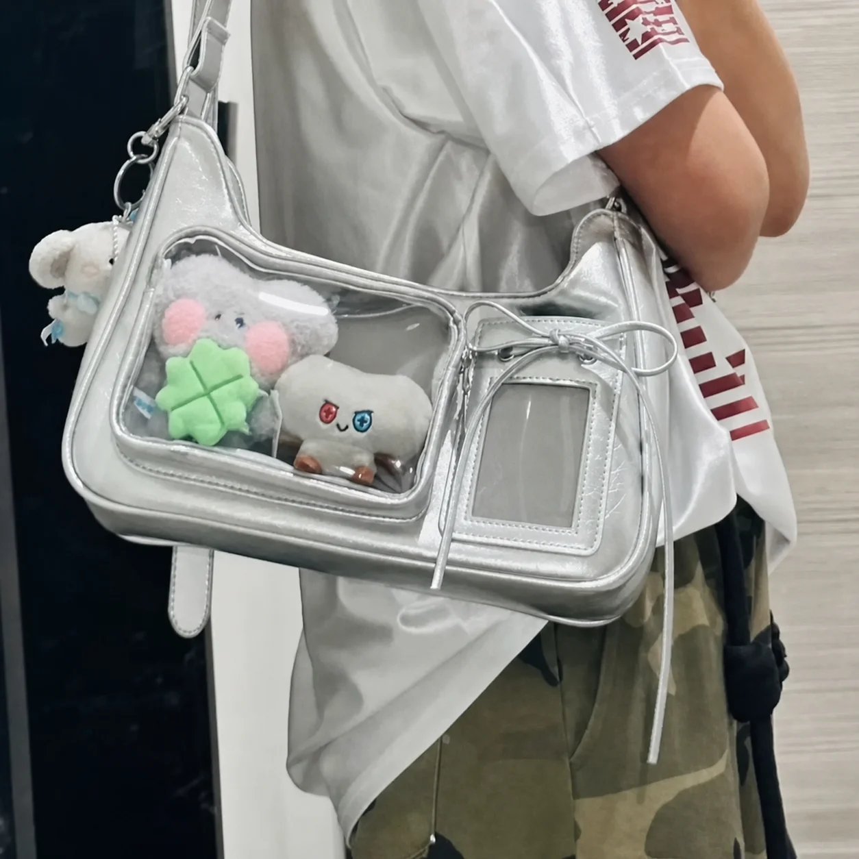 Badge Display Bag Small Capacity Pu Crossbody Bag Small Capacity Bag Urban For Daily School Casual Shopping Holding Daily