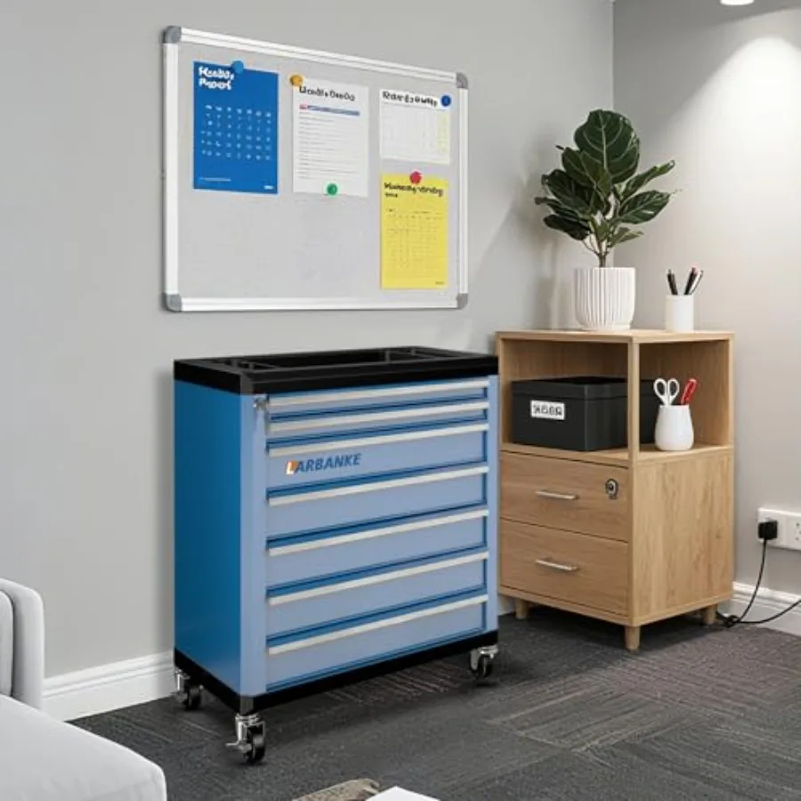 Rolling with LockandKeys and Swivel Casters, Tool Chest with Multi-Sizes Drawers and Multifunctional Countertop, Special Connec