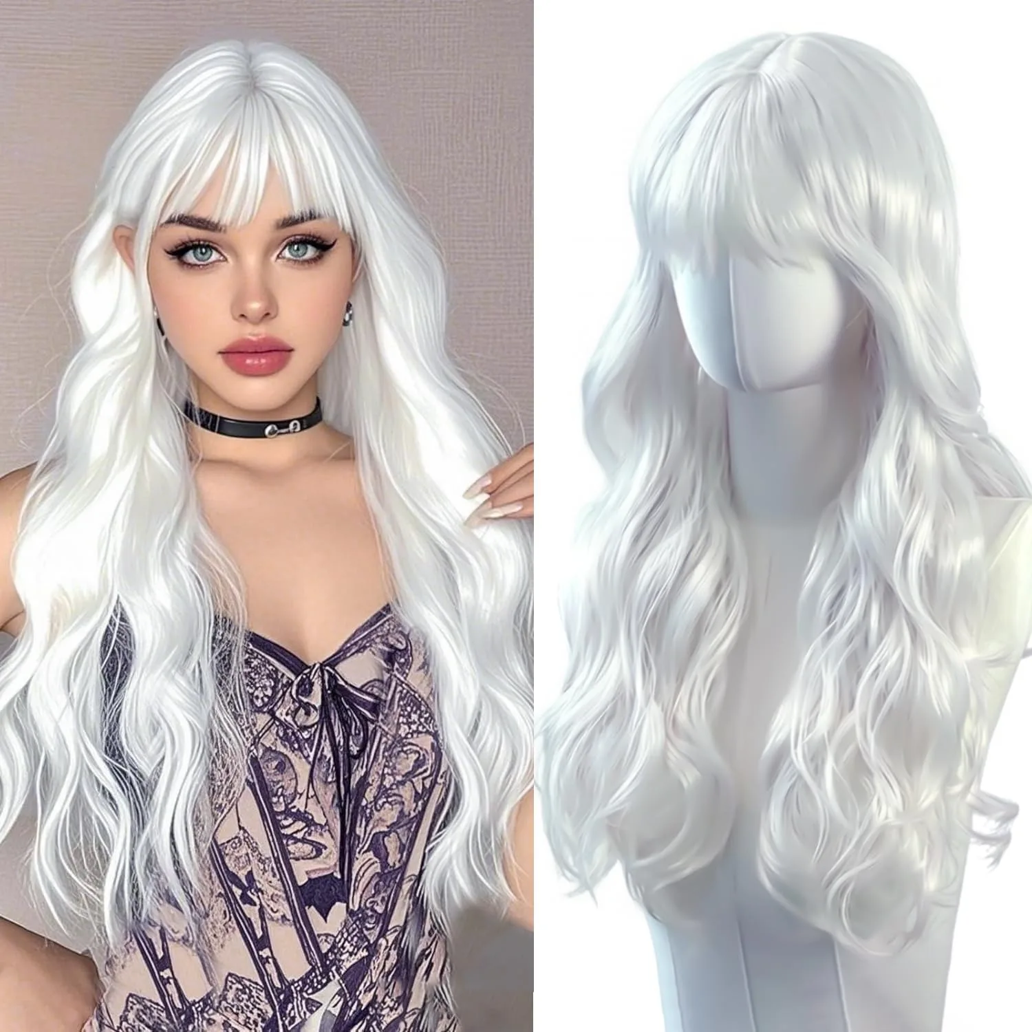 Long curly hair synthetic wig Halloween wig Cosplay wig Character play daily party hot wire wig headgear