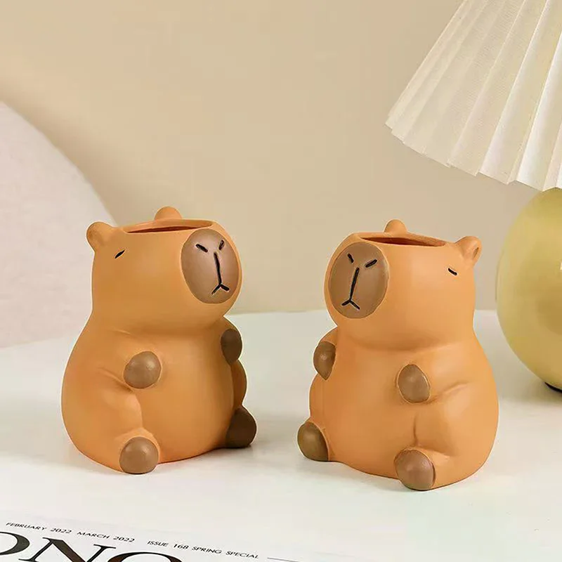 

Cute Capybara Pen Holder Makeup Brush Organizer Perfect For Office Desk Decor And Creative Storage Solution Pen Holder For