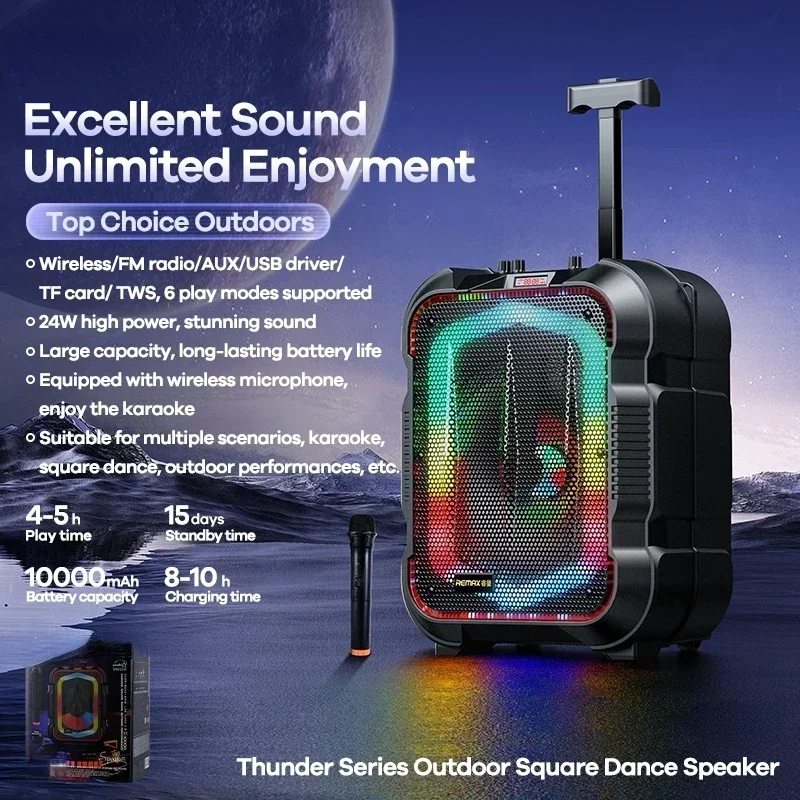 Portable Outdoor Bluetooth Speaker 5.3, 10000mAh Battery, Floor Standing Design, Built-in Microphone, Heavy-Duty & Wholesale