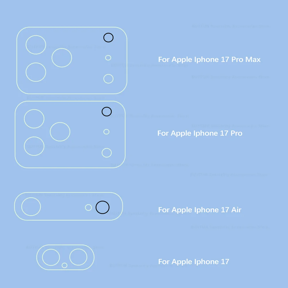 2Pcs HD Camera Protector Case For Iphone 17 Pro Max Air 17Pro 17ProMax 5G 2025 Tempered Glass Easy Installation Rear Lens Cover - náhled 2