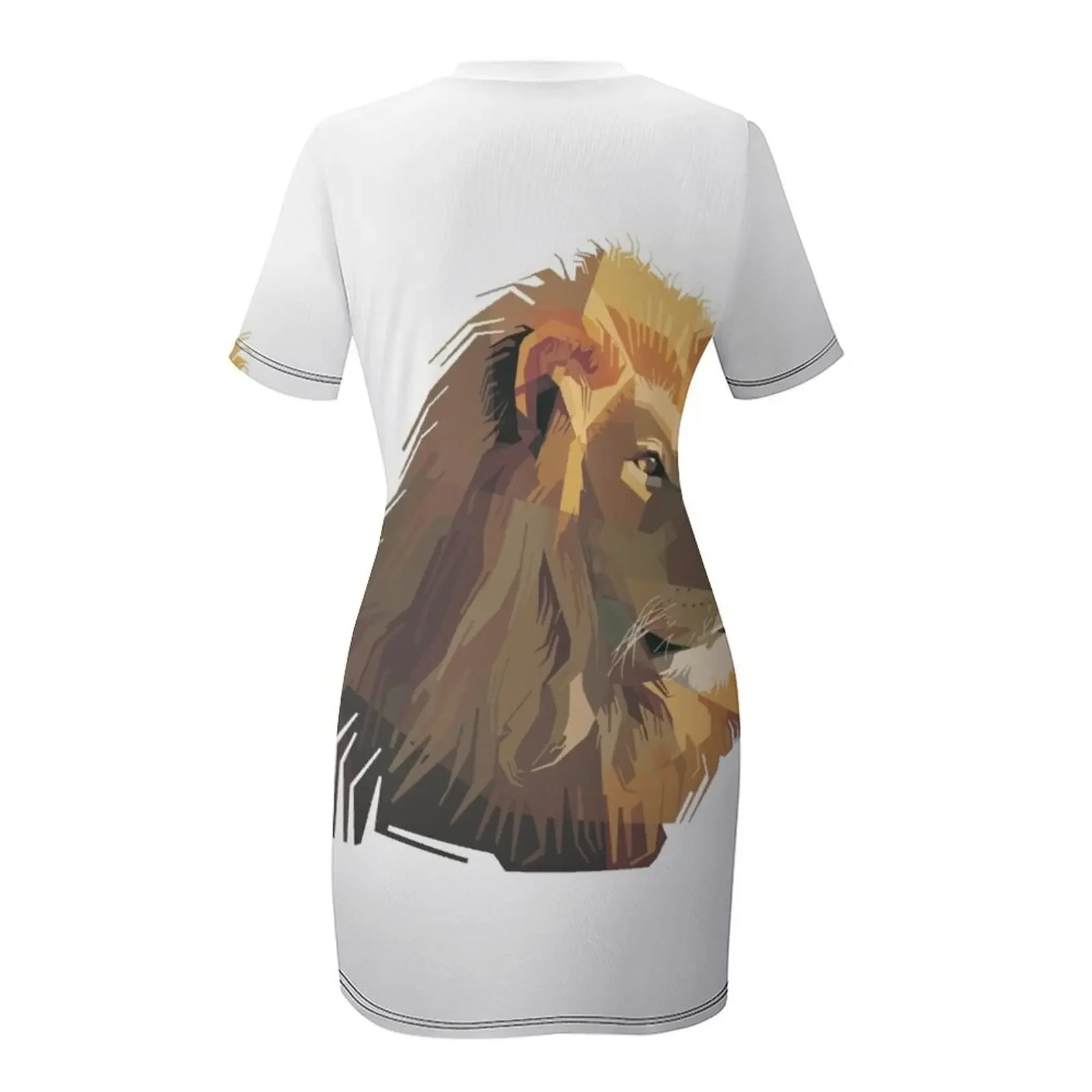 Disegno di leone di una testa di leone Testa di leone leo Abito a maniche corte vestito da donna vestito da ballo estivo 2025 vestiti estivi per le donne