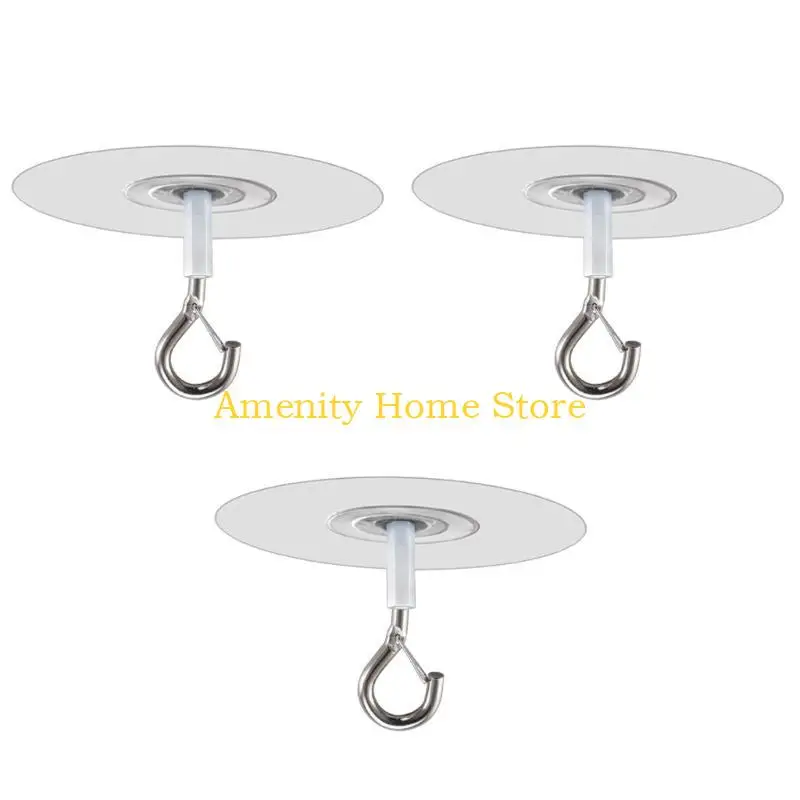 F26C 3Pcs/set Ceiling Hooks for Hanging Plant Wall Mount Hangers for Wind Chimes Bird Feeders Outdoor Indoor Decorations